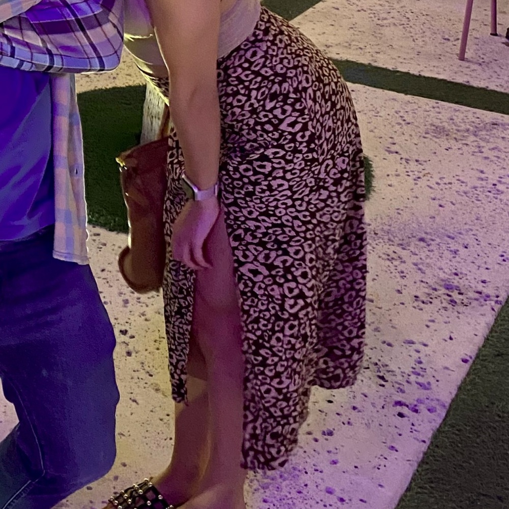 No brand cheetah print/leopard print maxi skirt
